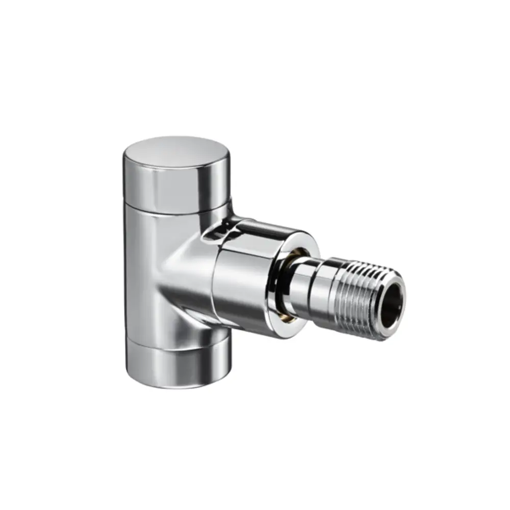 Oventrop Rücklaufverschraubung in T-Form aus Metall, mit einem Anschlussgewinde, zur Installation in Heizungsanlagen.